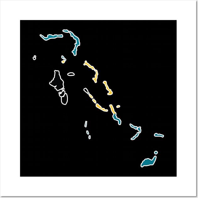 Bahamas map flag designs Wall Art by D_designs